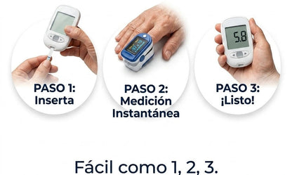 🩺 KIT OXÍMETRO + GLUCÓMETRO DIGITAL